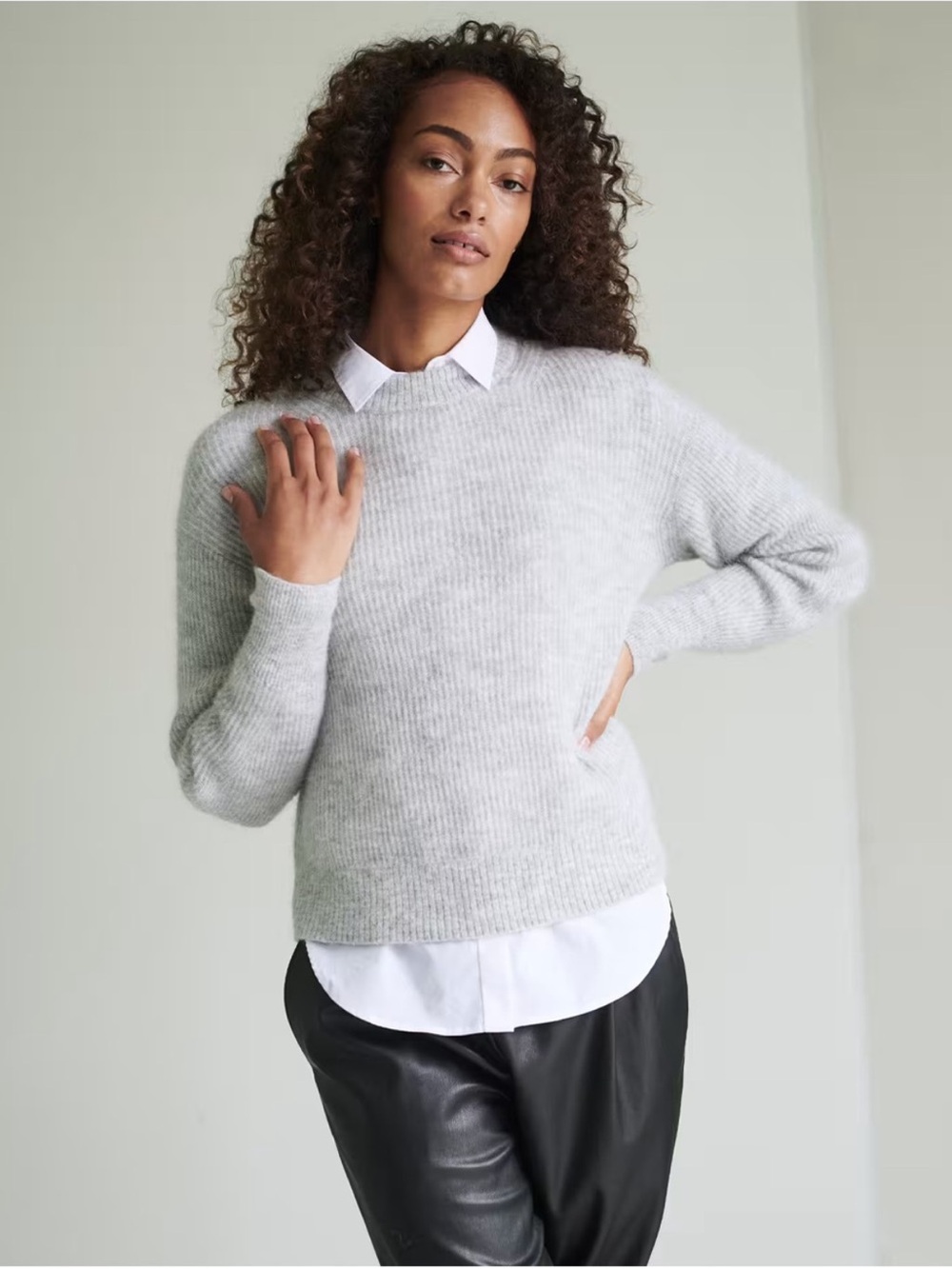 NWT Quince Baby Alpacs Wool Blend Textured Diamond Stitch Knit Sweater Size XS